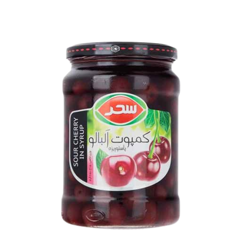 SOUR CHERRY COMPOTE IN SYRUP (SAHAR) 670g — Buy in Dubai and UAE